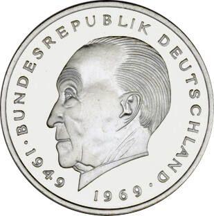 Аверс монеты - 2 марки 1972 года J "Аденауэр" - цена  монеты - Германия, ФРГ