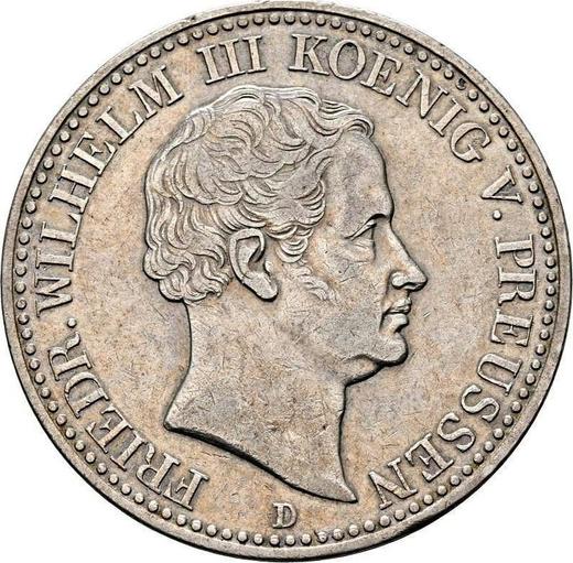Awers monety - Talar 1838 D - cena srebrnej monety - Prusy, Fryderyk Wilhelm III