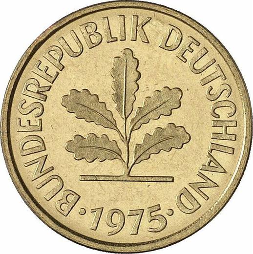Reverso 5 Pfennige 1975 F - valor de la moneda  - Alemania, RFA