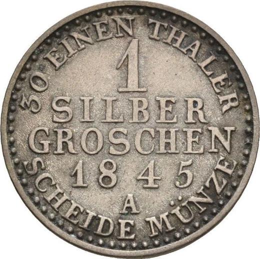 Reverso 1 Silber Groschen 1845 A - valor de la moneda de plata - Prusia, Federico Guillermo IV