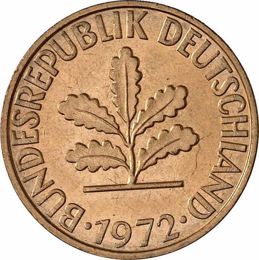 Реверс монеты - 2 пфеннига 1972 года J - цена  монеты - Германия, ФРГ