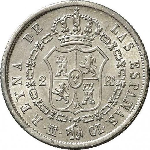 Revers 2 Reales 1844 M CL - Silbermünze Wert - Spanien, Isabella II