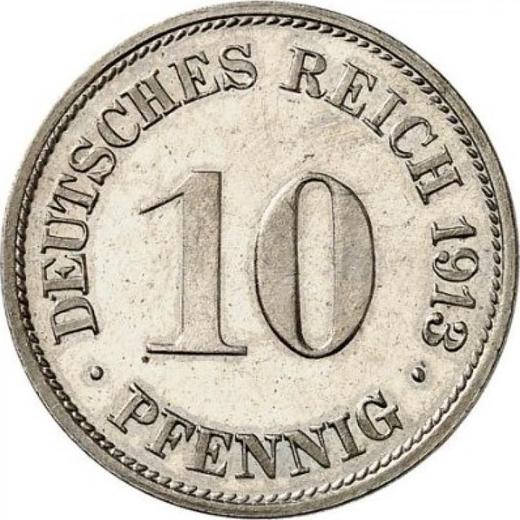 Аверс монеты - 10 пфеннигов 1913 года G "Тип 1890-1916" - цена  монеты - Германия, Германская Империя