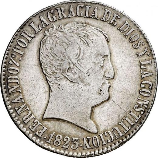 Avers 20 Reales 1823 S RD - Silbermünze Wert - Spanien, Ferdinand VII