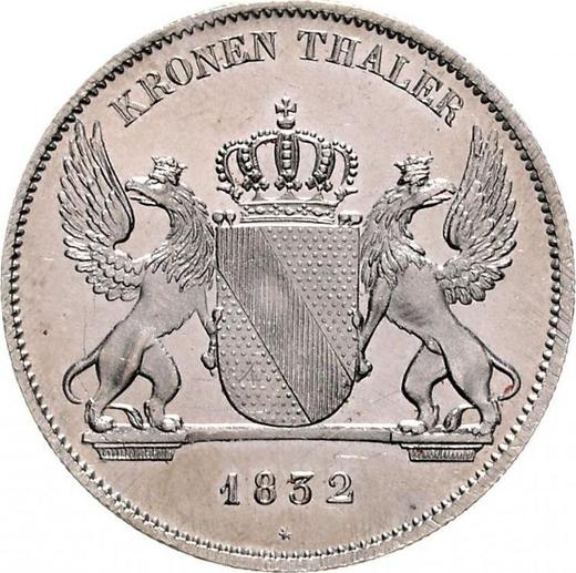 Rewers monety - Talar 1832 - cena srebrnej monety - Badenia, Leopold