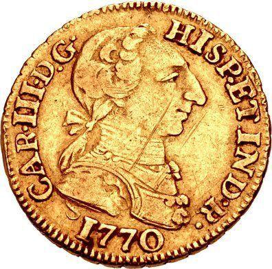 Awers monety - 1 escudo 1770 Mo MF - cena złotej monety - Meksyk, Karol III