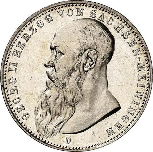 Anverso 2 marcos 1902 D "Sajonia-Meiningen" - valor de la moneda de plata - Alemania, Imperio alemán