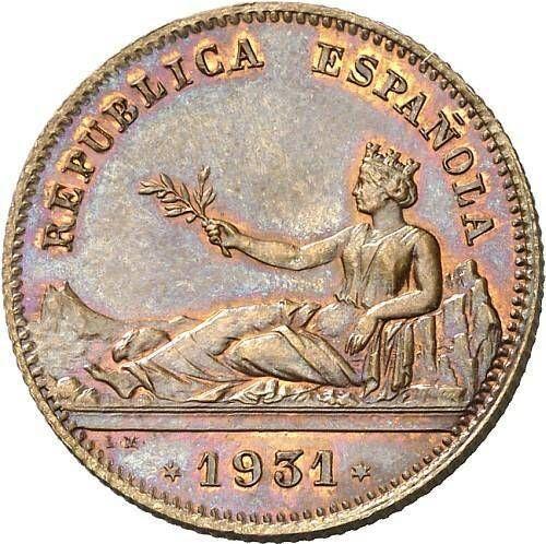 Anverso Prueba 1 peseta 1931 - valor de la moneda  - España, II República