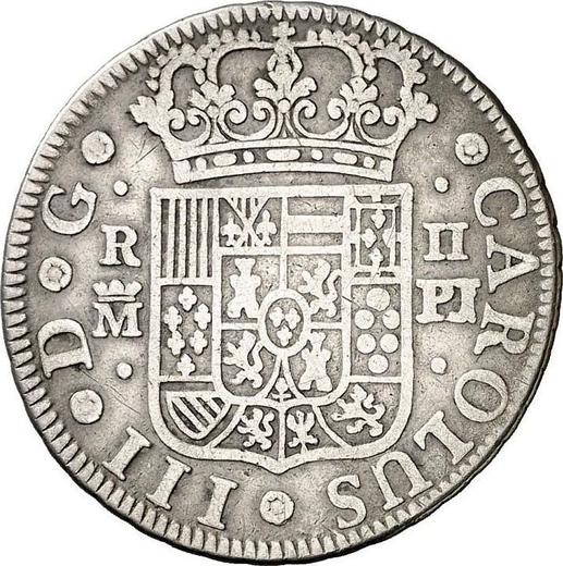 Аверс монеты - 2 реала 1765 года M PJ - цена серебряной монеты - Испания, Карл III