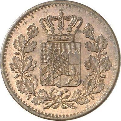 Anverso 1 Pfennig 1870 - valor de la moneda  - Baviera, Luis II de Baviera