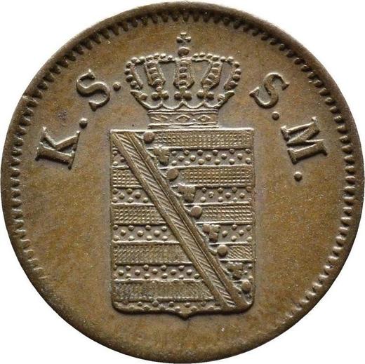 Аверс монеты - 1 пфенниг 1853 года F - цена  монеты - Саксония-Альбертина, Фридрих Август II