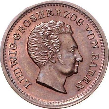 Awers monety - 1 krajcar 1827 - cena  monety - Badenia, Ludwik I