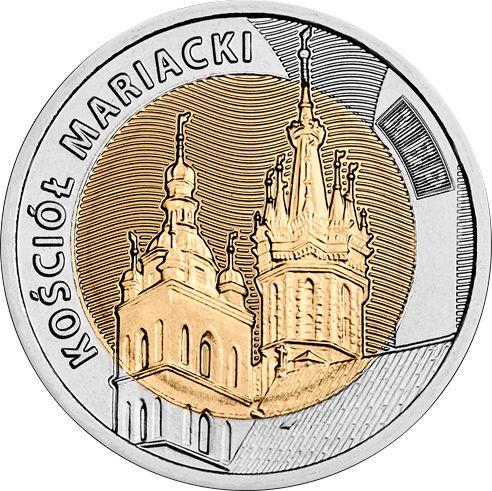 Реверс монеты - 5 злотых 2020 года "Костел Святой Марии" - цена  монеты - Польша, III Республика после деноминации