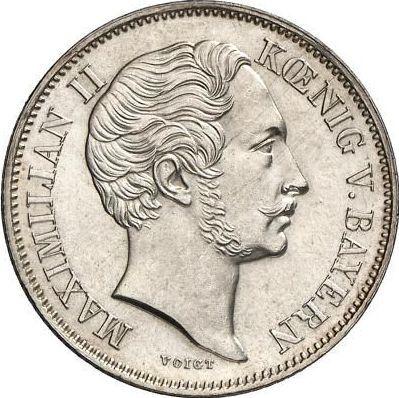 Awers monety - 1/2 guldena 1864 - cena srebrnej monety - Bawaria, Maksymilian II