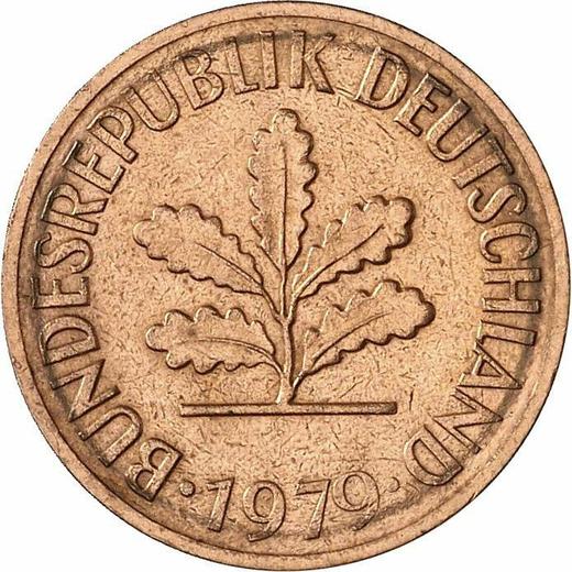 Реверс монеты - 2 пфеннига 1979 года F - цена  монеты - Германия, ФРГ