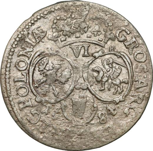 Revers 6 Gröscher 1684 SVP - Silbermünze Wert - Polen, Johann III Sobieski