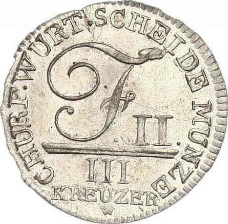 Awers monety - 3 krajcary 1803 - cena srebrnej monety - Wirtembergia, Fryderyk I