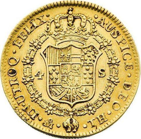 Rewers monety - 4 escudo 1805 Mo TH - cena złotej monety - Meksyk, Karol IV