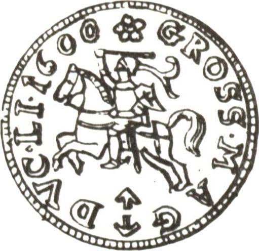 Реверс монеты - 1 грош 1600 года "Литва" - цена серебряной монеты - Польша, Сигизмунд III Ваза