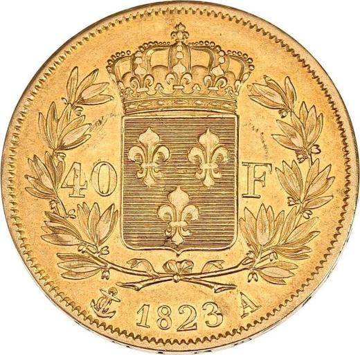 Reverse 40 Francs 1823 A "Type 1816-1824" Paris - France, Louis XVIII