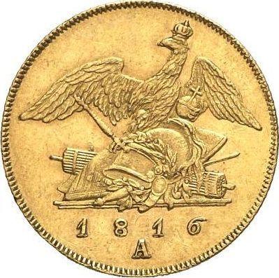 Реверс монеты - 1/2 фридрихсдора 1816 года A - цена золотой монеты - Пруссия, Фридрих Вильгельм III