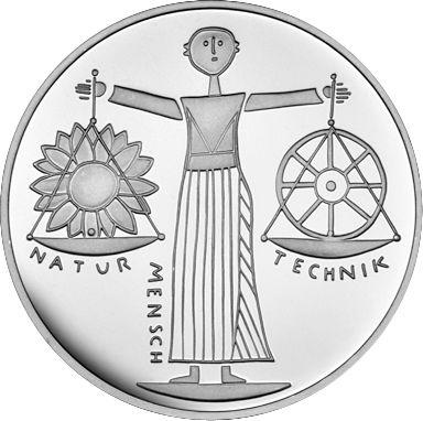 Аверс монеты - 10 марок 2000 года D "EXPO 2000" - цена серебряной монеты - Германия, ФРГ