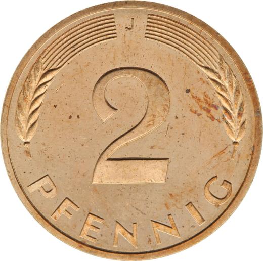 Аверс монеты - 2 пфеннига 1998 года J - цена  монеты - Германия, ФРГ