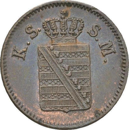 Аверс монеты - 1 пфенниг 1852 года F - цена  монеты - Саксония-Альбертина, Фридрих Август II