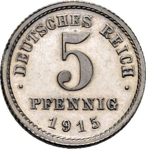 Anverso 5 Pfennige 1915 E "Tipo 1915-1922" - valor de la moneda  - Alemania, Imperio alemán