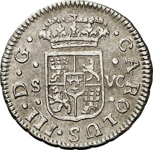 Awers monety - 1/2 reala 1762 S VC - cena srebrnej monety - Hiszpania, Karol III