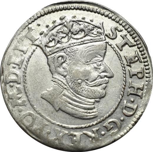 Awers monety - 1 grosz 1580 "Litwa" - cena srebrnej monety - Polska, Stefan Batory