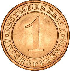 Аверс монеты - 1 рейхспфенниг 1929 года E - цена  монеты - Германия, Bеймарская республика