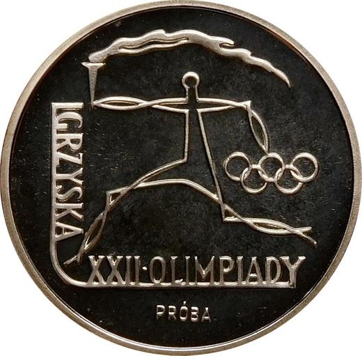 Rewers monety - PRÓBA 100 złotych 1980 MW "XXII Letnie Igrzyska Olimpijskie - Moskwa 1980" Srebro - cena srebrnej monety - Polska, PRL
