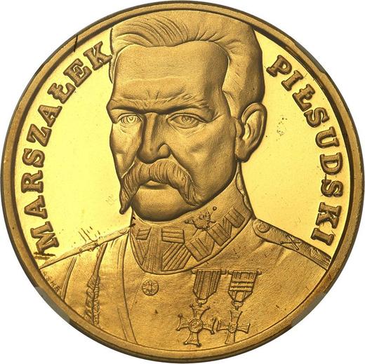 Rewers monety - 500000 złotych 1990 "Józef Piłsudski" - cena złotej monety - Polska, III RP przed denominacją