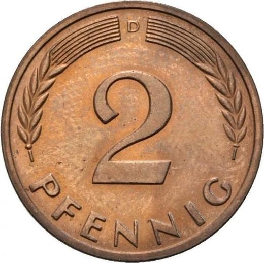 Anverso 2 Pfennige 1950 D - valor de la moneda  - Alemania, RFA