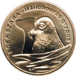 Реверс монеты - 2 злотых 2007 года MW RK "Длинномордый тюлень" - цена  монеты - Польша, III Республика после деноминации