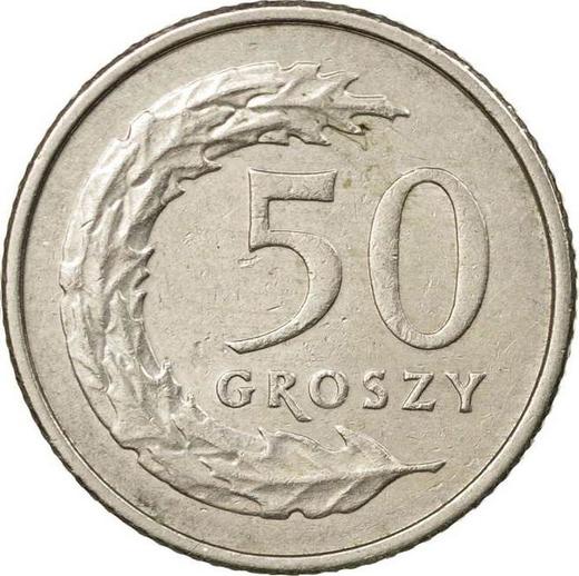 Реверс монеты - 50 грошей 1992 года MW - цена  монеты - Польша, III Республика после деноминации