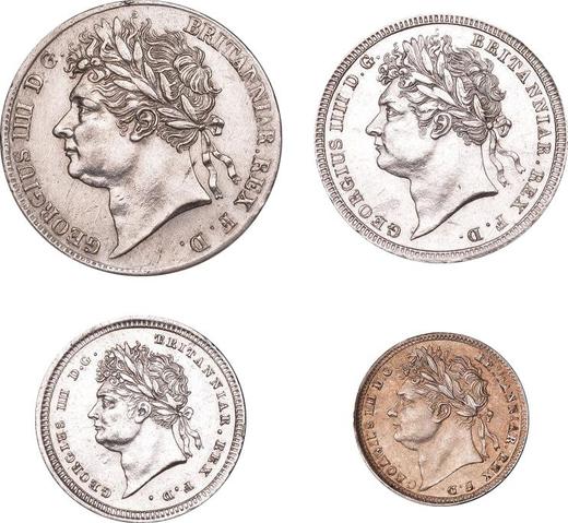 Аверс монеты - Набор монет 1826 года "Монди" - цена серебряной монеты - Великобритания, Георг IV