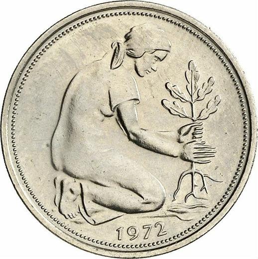 Reverso 50 Pfennige 1972 D - valor de la moneda  - Alemania, RFA