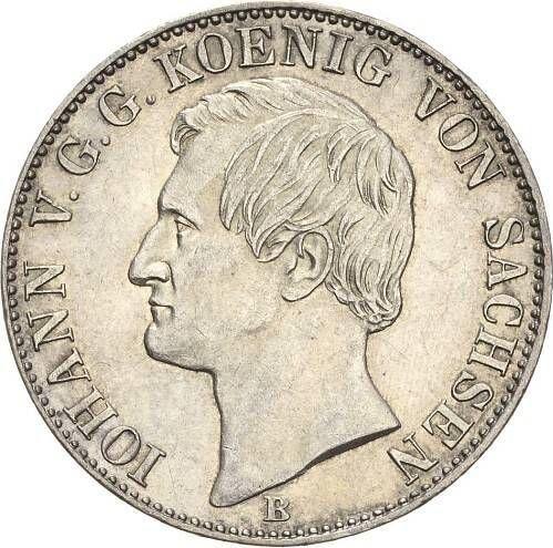 Obverse Thaler 1864 B "Mining" - Silver Coin Value - Saxony-Albertine, John