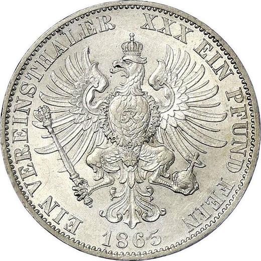 Rewers monety - Talar 1865 A - cena srebrnej monety - Prusy, Wilhelm I