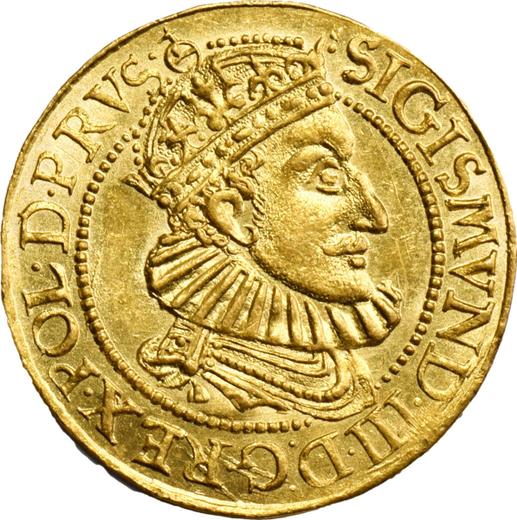 Аверс монеты - Дукат 1589 года "Гданьск" - цена золотой монеты - Польша, Сигизмунд III Ваза