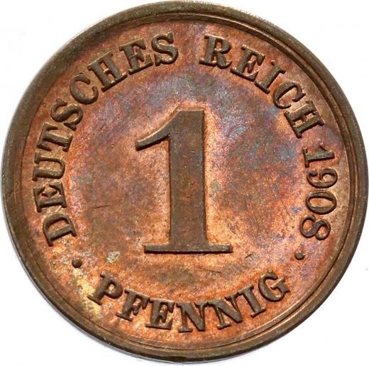 Awers monety - 1 fenig 1908 F "Typ 1890-1916" - cena  monety - Niemcy, Cesarstwo Niemieckie