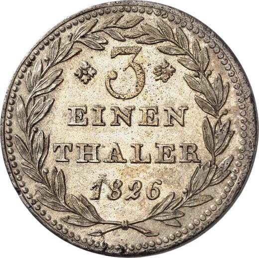 Rewers monety - 1/3 talara 1826 - cena srebrnej monety - Hesja-Kassel, Wilhelm II