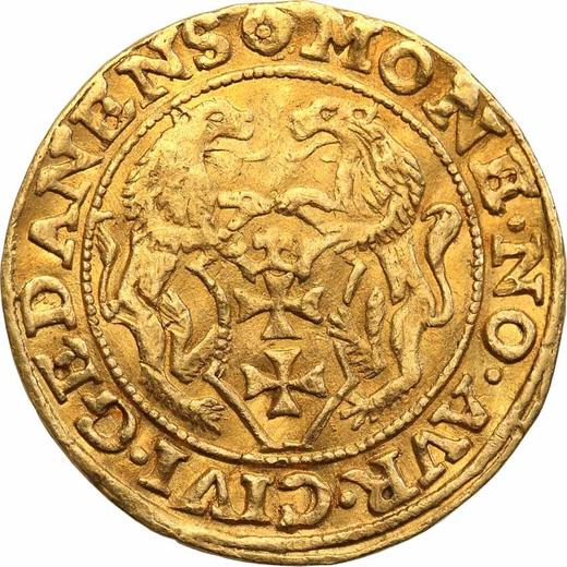 Реверс монеты - Дукат 1547 года "Гданьск" - цена золотой монеты - Польша, Сигизмунд I Старый