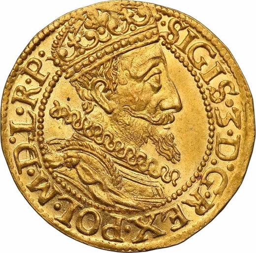 Аверс монеты - Дукат 1612 года "Гданьск" - цена золотой монеты - Польша, Сигизмунд III Ваза
