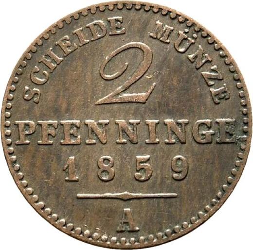 Reverso 2 Pfennige 1859 A - valor de la moneda  - Prusia, Federico Guillermo IV