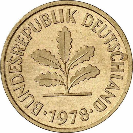 Реверс монеты - 5 пфеннигов 1978 года G - цена  монеты - Германия, ФРГ