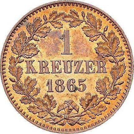 Реверс монеты - 1 крейцер 1865 года - цена  монеты - Баден, Фридрих I