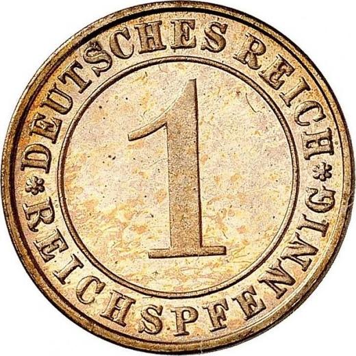 Аверс монеты - 1 рейхспфенниг 1925 года G - цена  монеты - Германия, Bеймарская республика